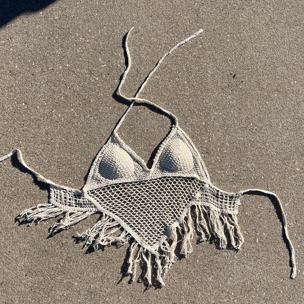 Cream/White Crochet Top